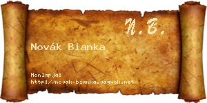 Novák Bianka névjegykártya